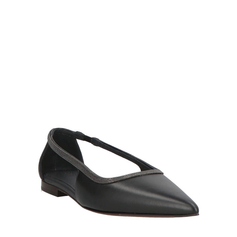 Brunello Cucinelli Woman Black Pointed Flats open sides (#6)